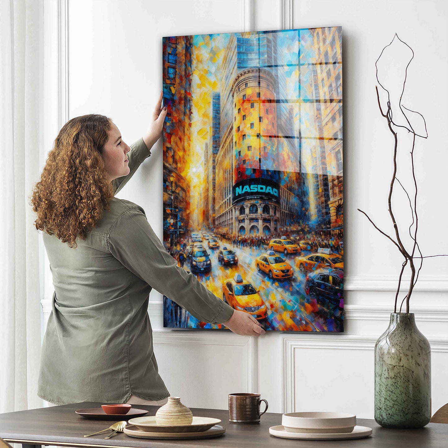 New York Wall Street Börse Acrylglasbild Wandbild Bild Wanddeko Wohnzimmer XL