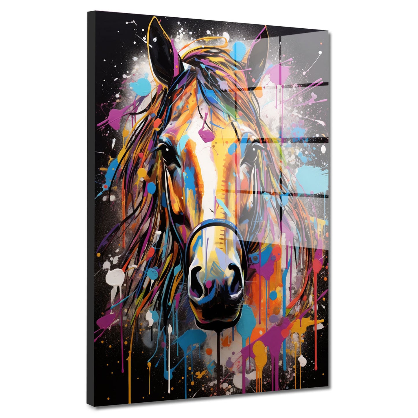 Pferd Pop Art Acrylglasbild Wandbild Bild Wanddeko Wohnzimmer XL