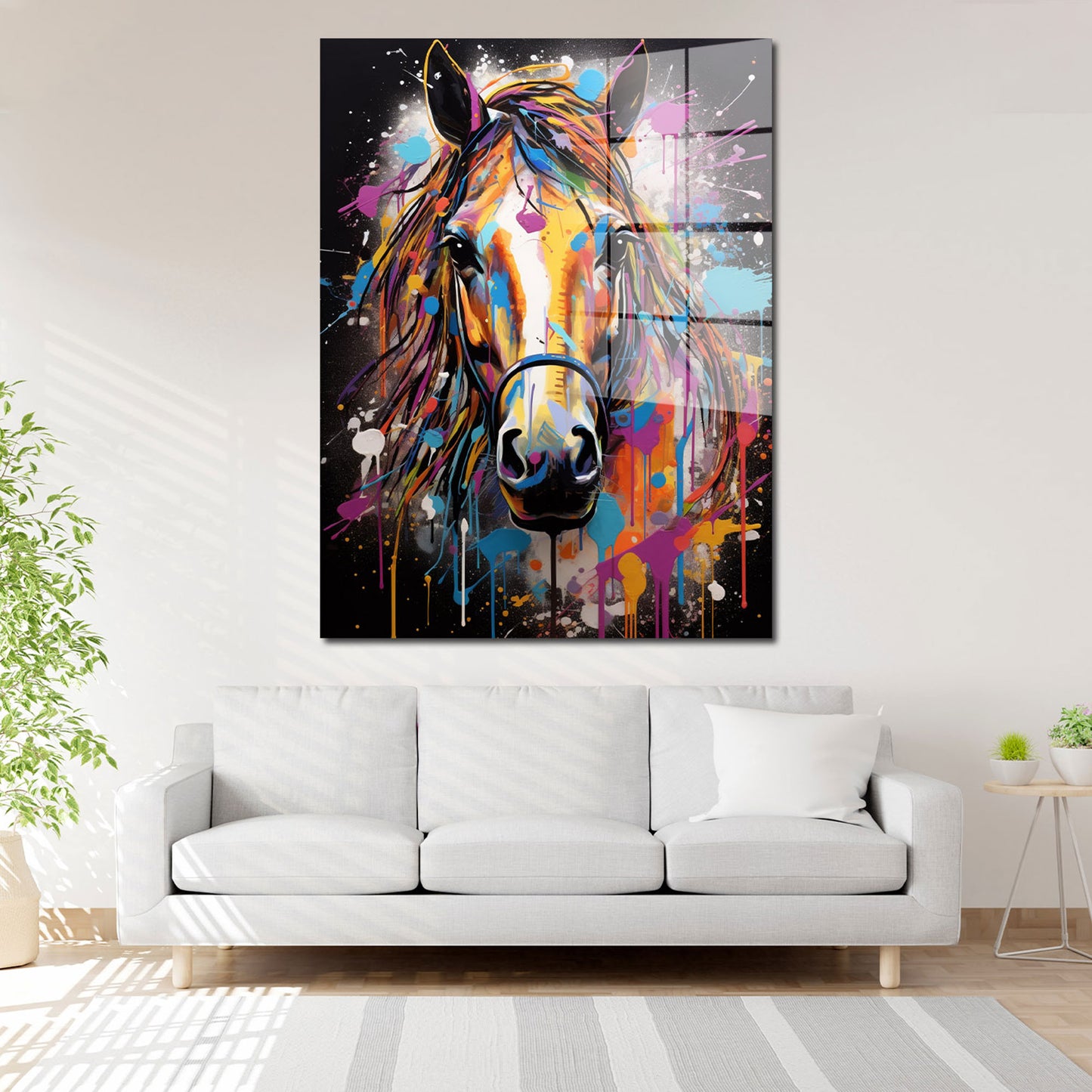 Pferd Pop Art Acrylglasbild Wandbild Bild Wanddeko Wohnzimmer XL