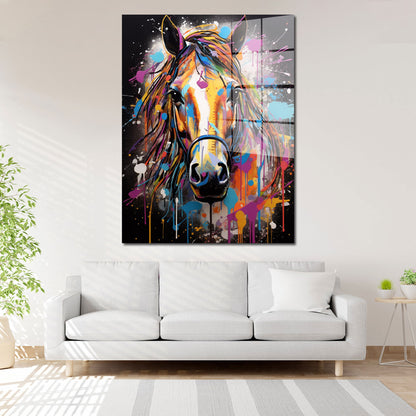 Pferd Pop Art Acrylglasbild Wandbild Bild Wanddeko Wohnzimmer XL