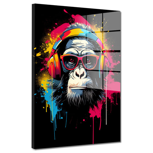 Pop Art Affe Acrylglasbild Wandbild Bild Wanddeko Wohnzimmer XL