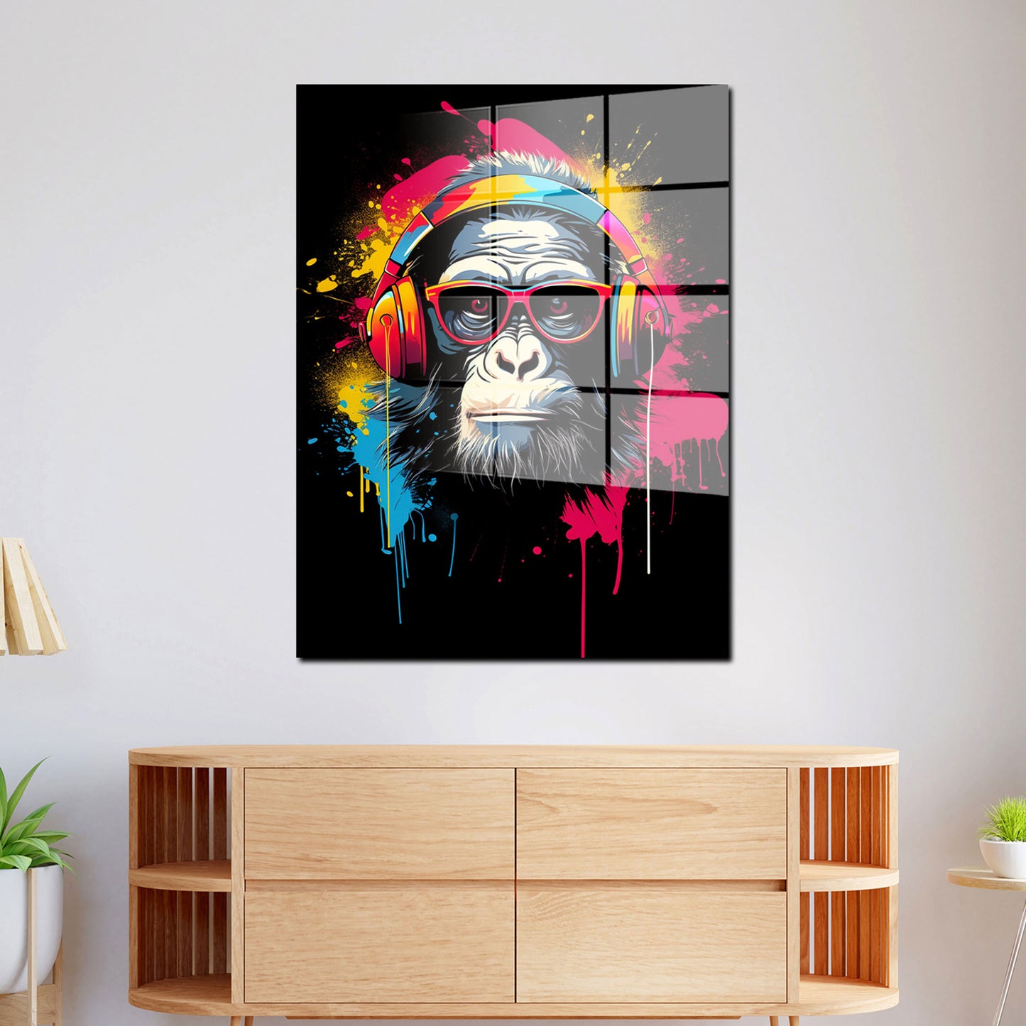 Pop Art Affe Acrylglasbild Wandbild Bild Wanddeko Wohnzimmer XL