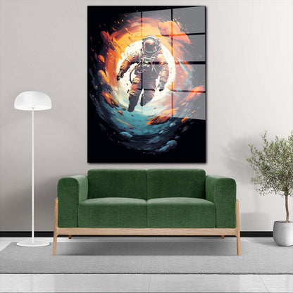 Pop Art Astronaut im Weltall Acrylglasbild Wandbild Bild Wanddeko Wohnzimmer XL