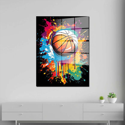 Pop Art Basketball Acrylglasbild Wandbild Bild Wanddeko Wohnzimmer XL
