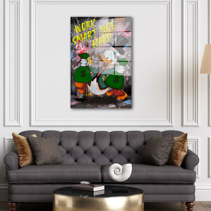 Pop Art Duck Motivation Zitat Acrylglasbild Wandbild Wanddeko Wohnzimmer XL