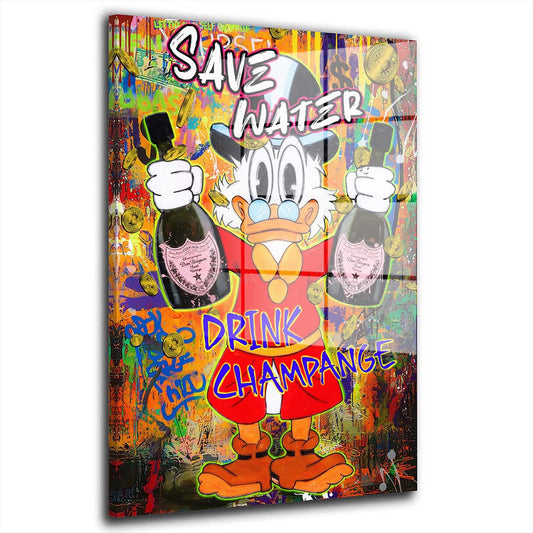 Pop Art Duck Save Water Acrylglasbild Wandbild Bild Wanddeko Wohnzimmer XL