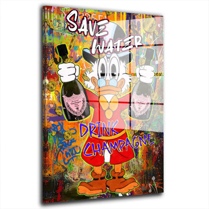 Pop Art Duck Save Water Acrylglasbild Wandbild Bild Wanddeko Wohnzimmer XL
