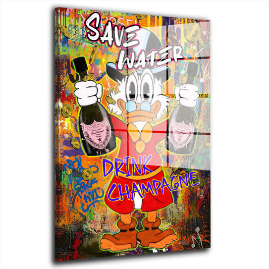 Pop Art Duck Save Water Acrylglasbild Wandbild Bild Wanddeko Wohnzimmer XL