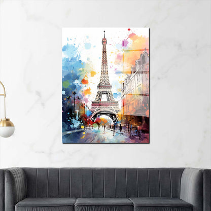 Pop Art Eiffelturm Paris Acrylglasbild Wandbild Bild Wanddeko Wohnzimmer XL
