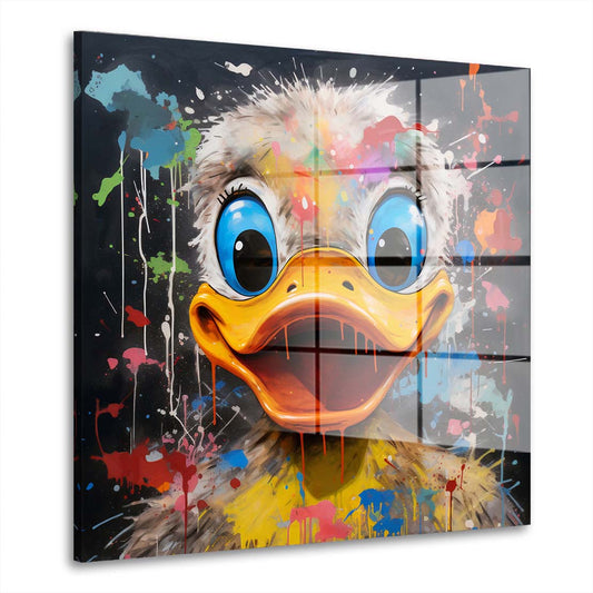 Pop Art Ente Comic Acrylglasbild Wandbild Bild Wanddeko Wohnzimmer XL