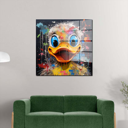 Pop Art Ente Comic Acrylglasbild Wandbild Bild Wanddeko Wohnzimmer XL