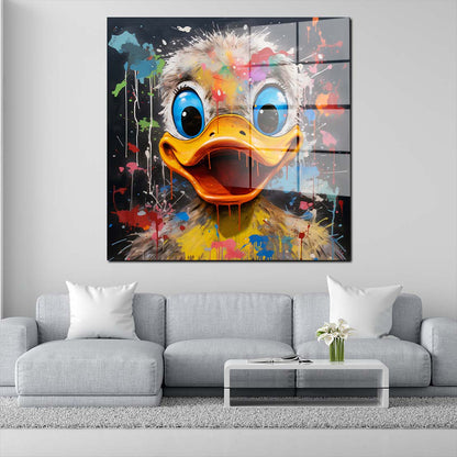 Pop Art Ente Comic Acrylglasbild Wandbild Bild Wanddeko Wohnzimmer XL