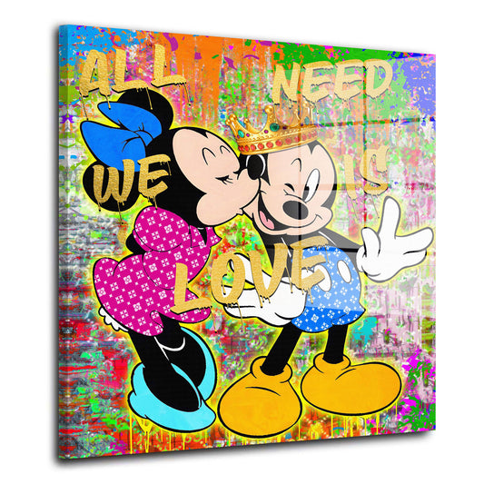 Pop Art King Mickey Acrylglasbild Wandbild Bild Wanddeko Wohnzimmer XL