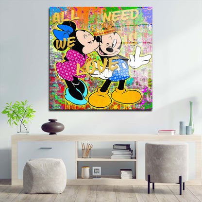 Pop Art King Mickey Acrylglasbild Wandbild Bild Wanddeko Wohnzimmer XL