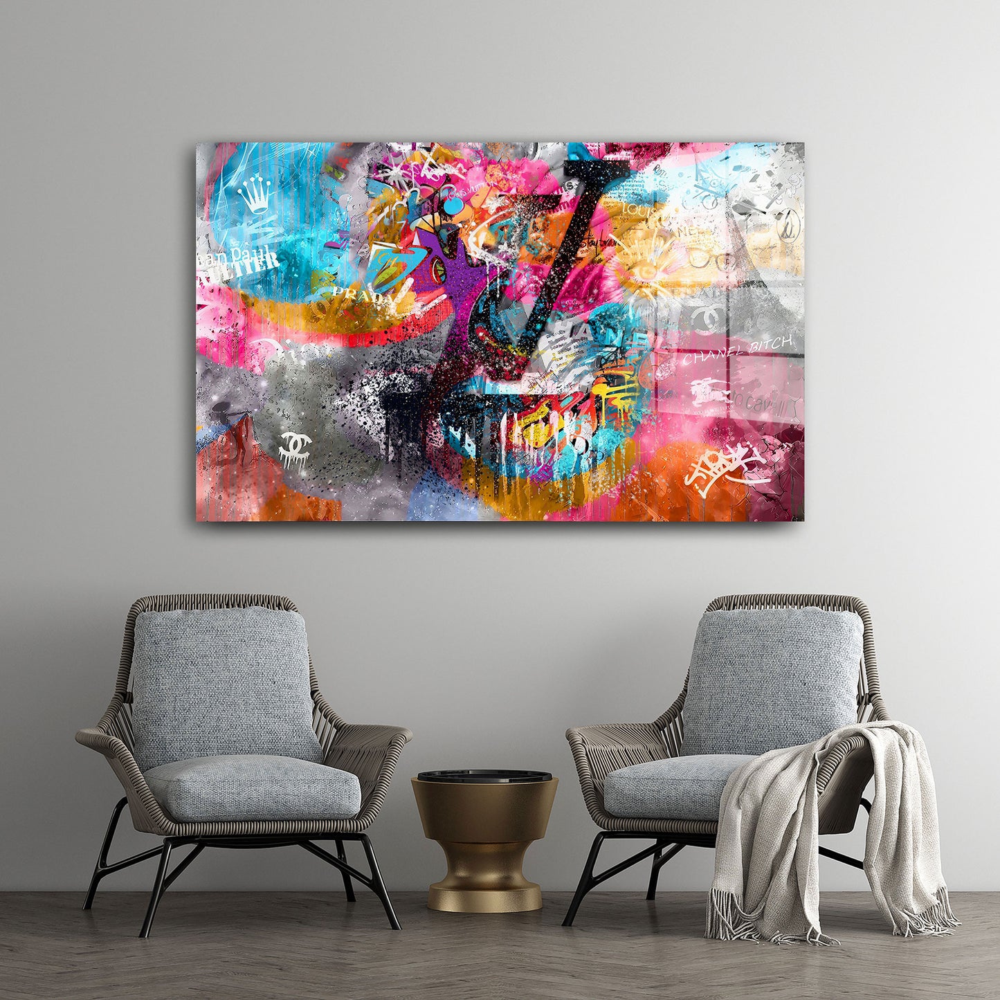 Pop Art Luxus abstrakt Acrylglasbild Wandbild Bild Wanddeko Wohnzimmer XL