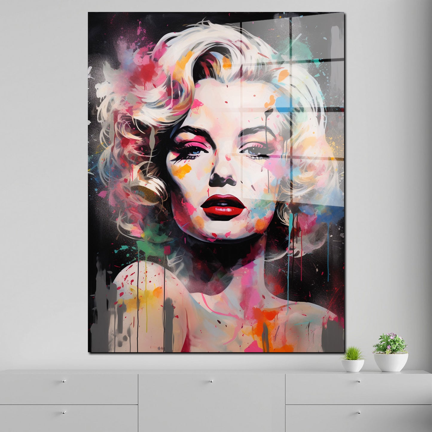 Pop Art Marilyn Acrylglasbild Wandbild Bild Wanddeko Wohnzimmer XL