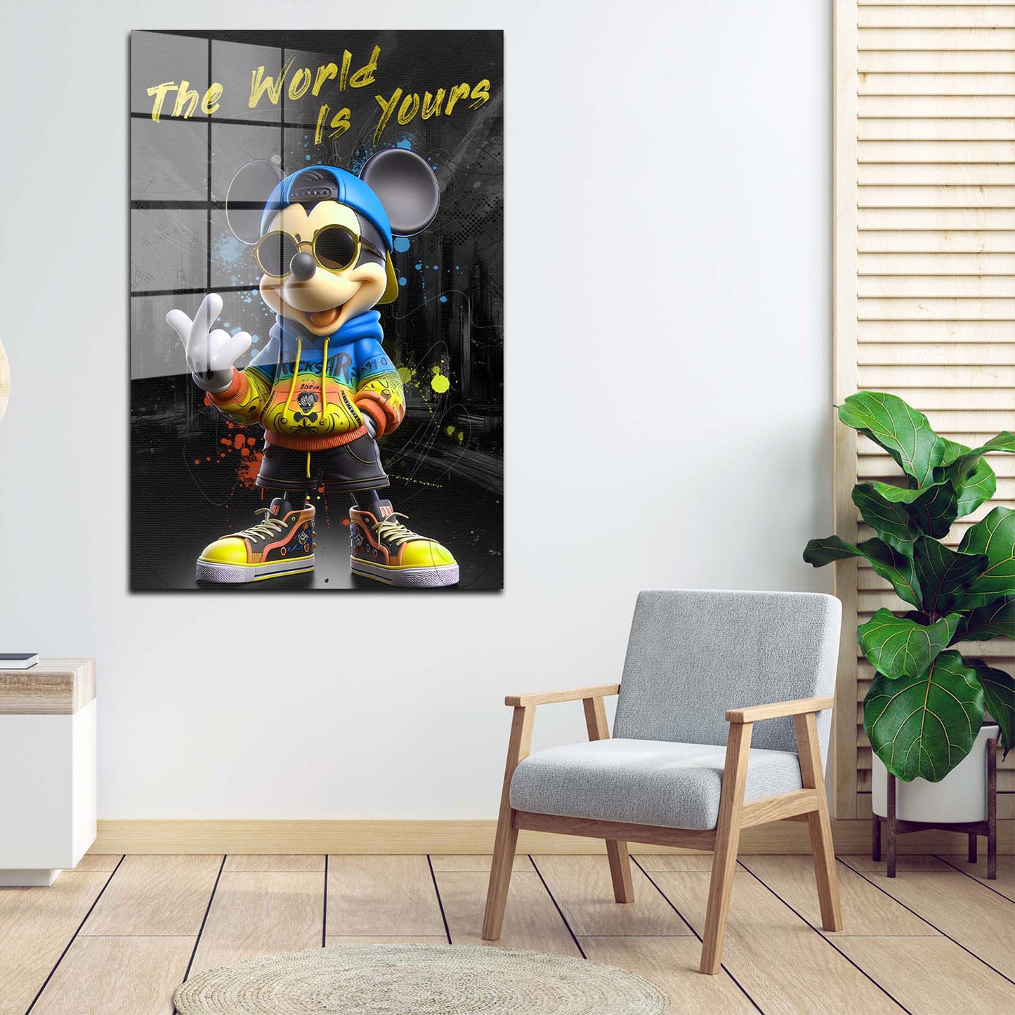 Pop Art Maus Acrylglasbild Wandbild Bild Wanddeko Wohnzimmer XL