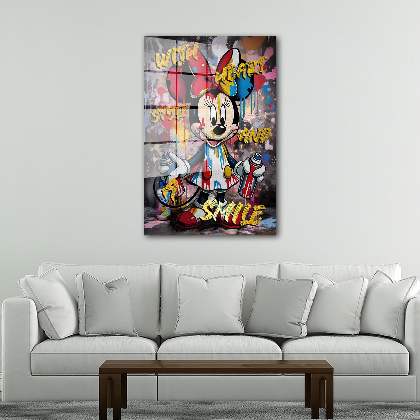Pop Art Minnie Style Acrylglasbild Wandbild Bild Wanddeko Wohnzimmer XL