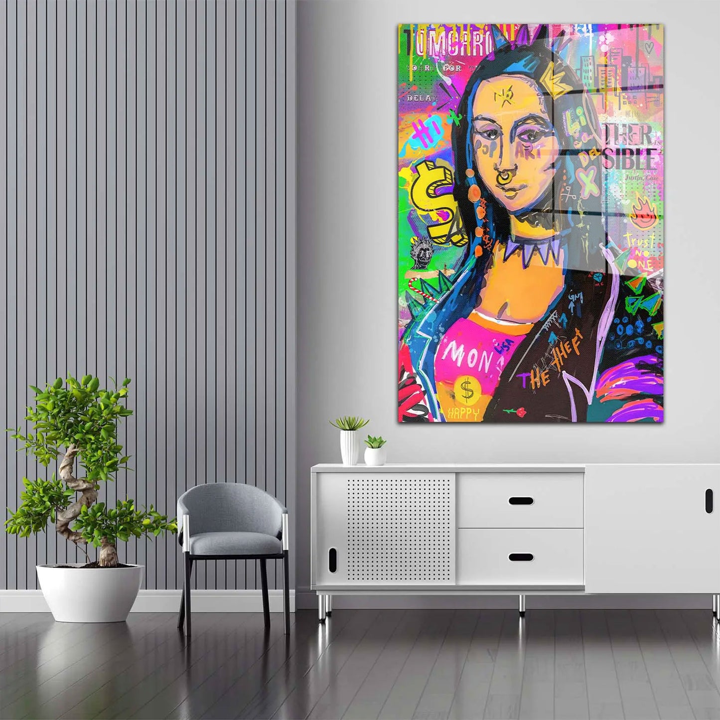 Pop Art Mona Lisa Acrylglasbild Wandbild Bild Wanddeko Wohnzimmer XL
