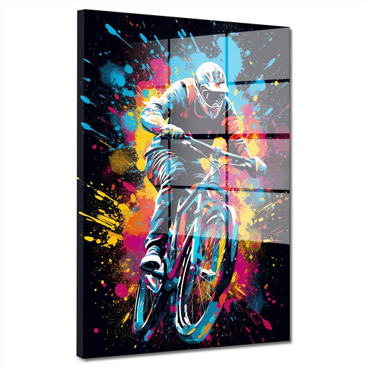 Pop Art Mountainbike Acrylglasbild Wandbild Bild Wanddeko Wohnzimmer XL
