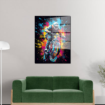 Pop Art Mountainbike Acrylglasbild Wandbild Bild Wanddeko Wohnzimmer XL