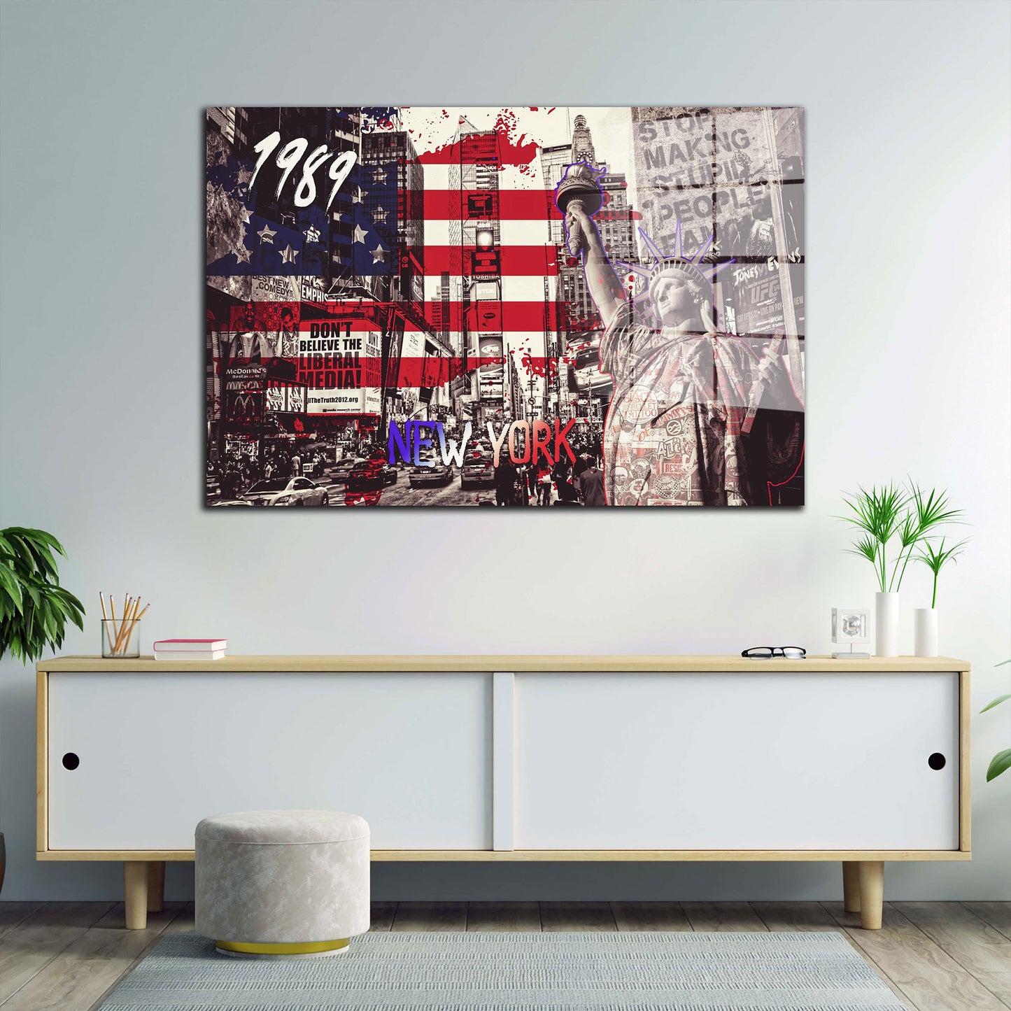 Pop Art New York Acrylglasbild Wandbild Bild Wanddeko Wohnzimmer XL