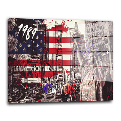 Pop Art New York Acrylglasbild Wandbild Bild Wanddeko Wohnzimmer XL