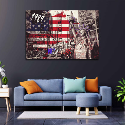 Pop Art New York USA Wandbild Leinwandbild Kunstdruck XL Wanddeko
