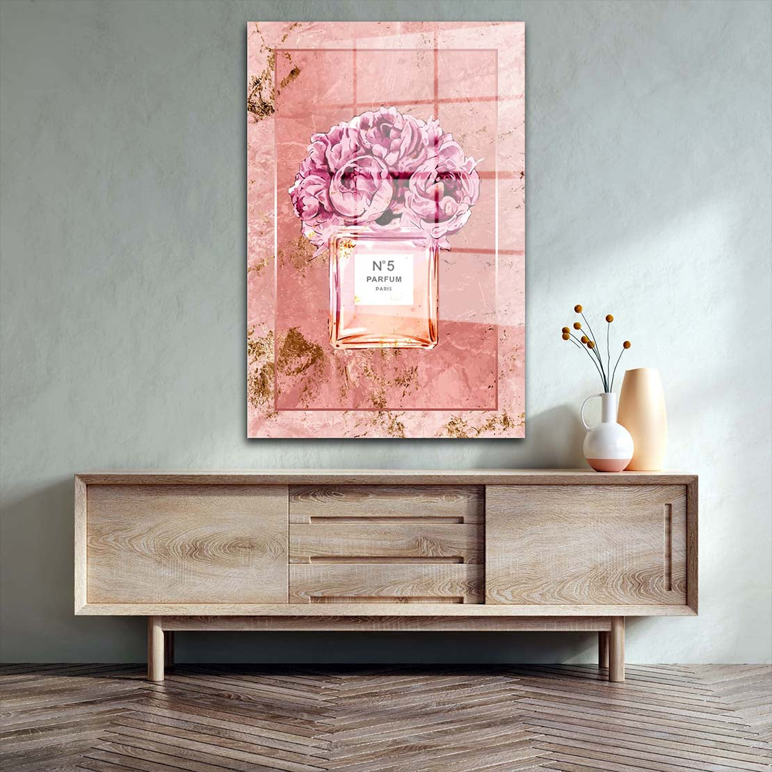 Parfüm-Flasche Pop Art Acrylglas Wandbild Bild Wanddeko Wohnzimmer XL