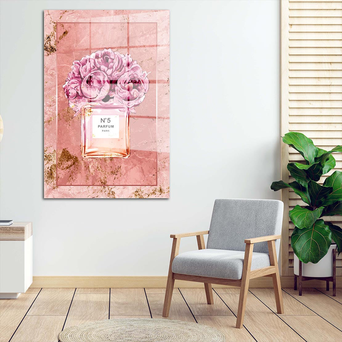 Parfüm-Flasche Pop Art Acrylglas Wandbild Bild Wanddeko Wohnzimmer XL