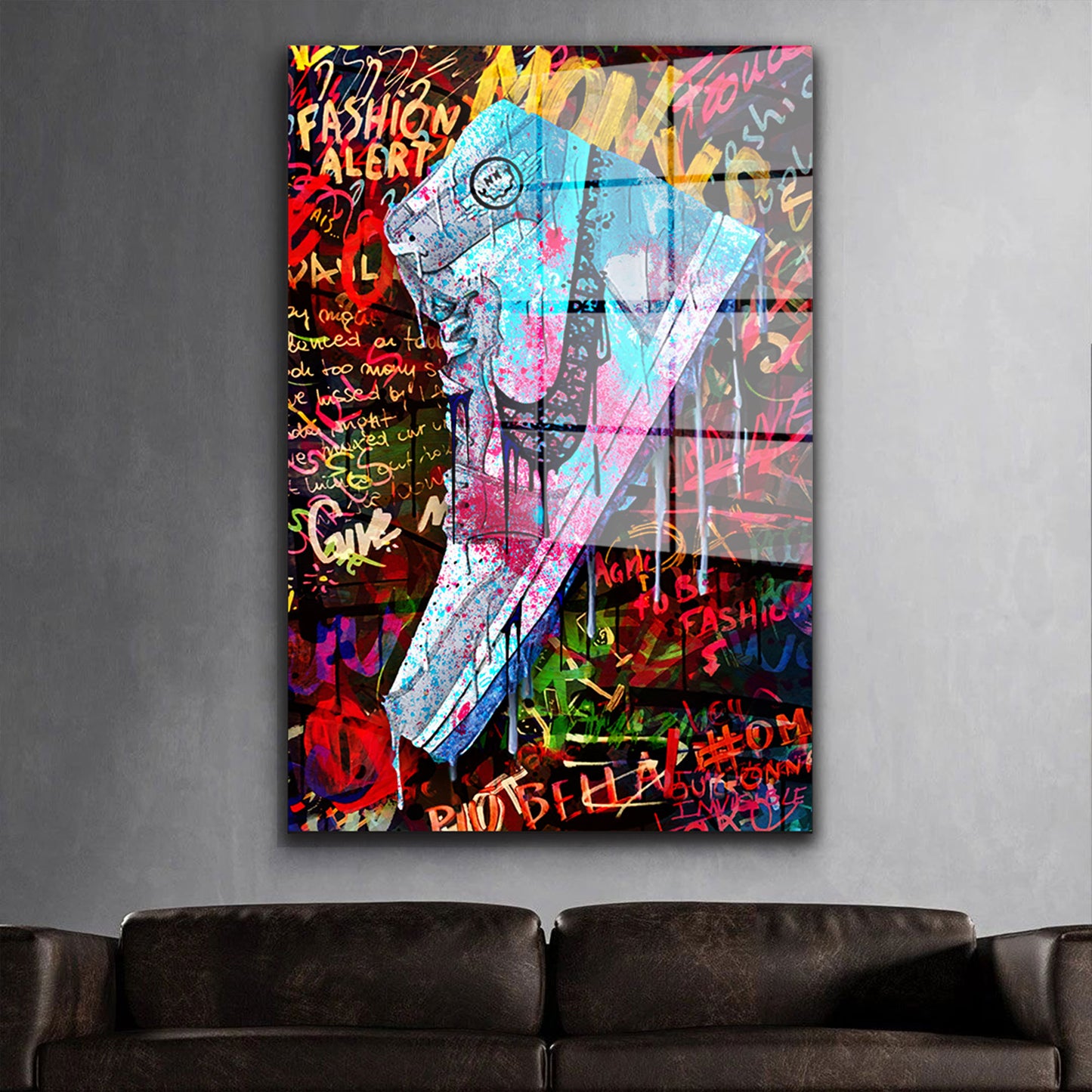 Pop Art Schuh Kunst Acrylglasbild Wandbild Bild Wanddeko Wohnzimmer XL