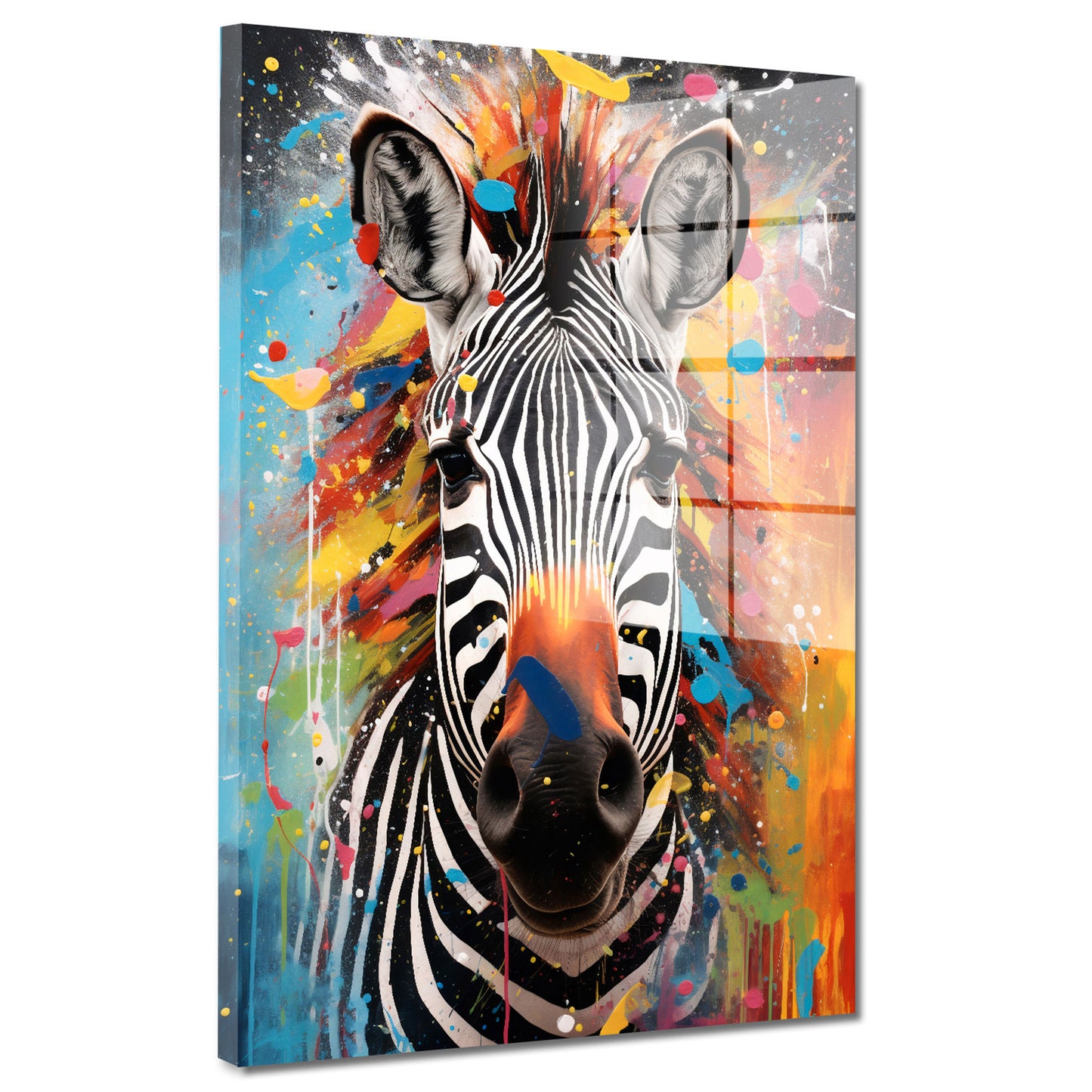 Pop Art Zebra Acrylglasbild Wandbild Bild Wanddeko Wohnzimmer XL