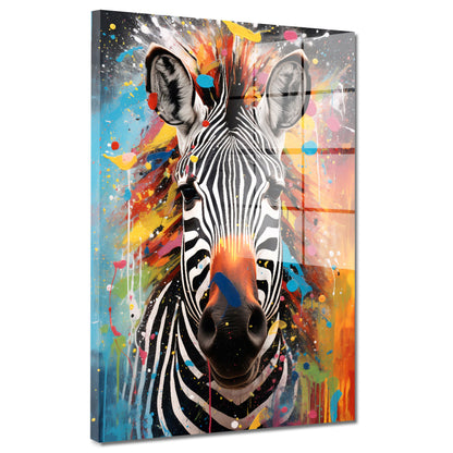 Pop Art Zebra Acrylglasbild Wandbild Bild Wanddeko Wohnzimmer XL