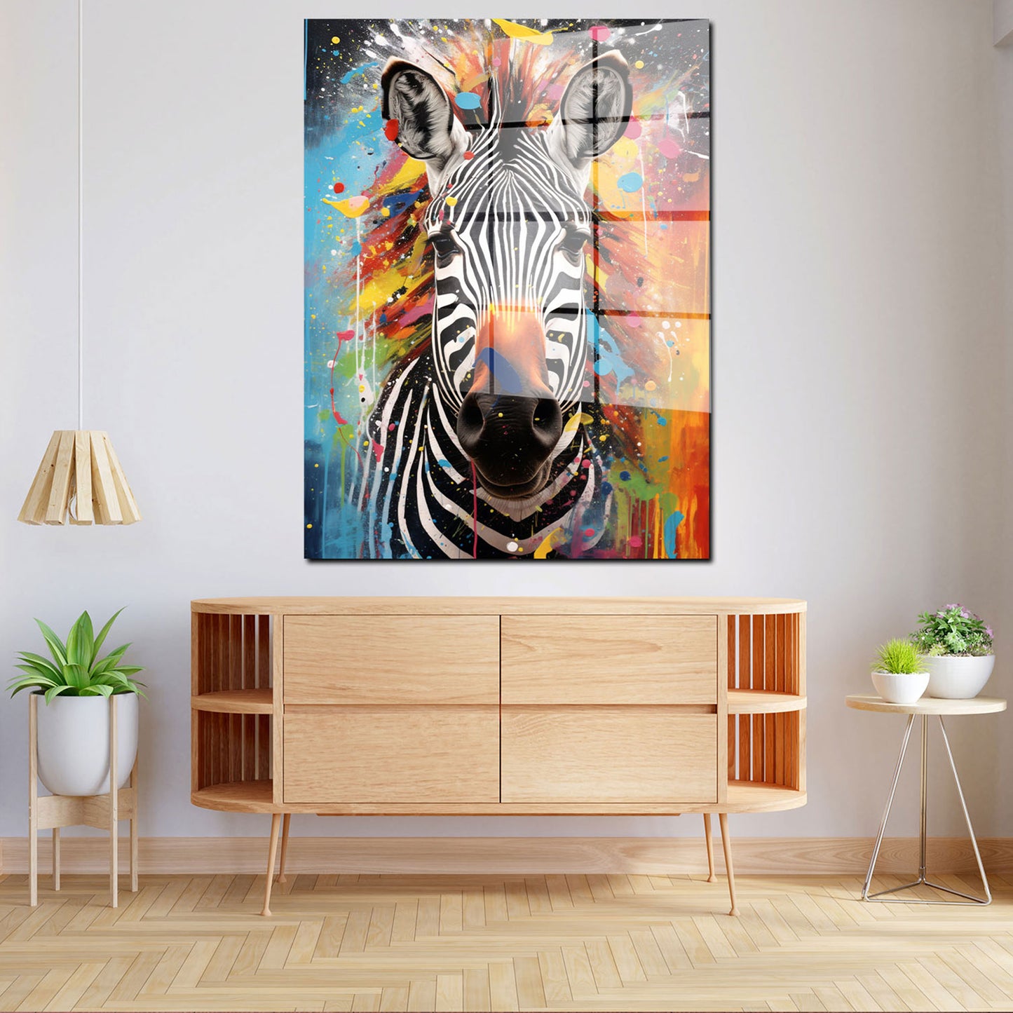 Pop Art Zebra Acrylglasbild Wandbild Bild Wanddeko Wohnzimmer XL