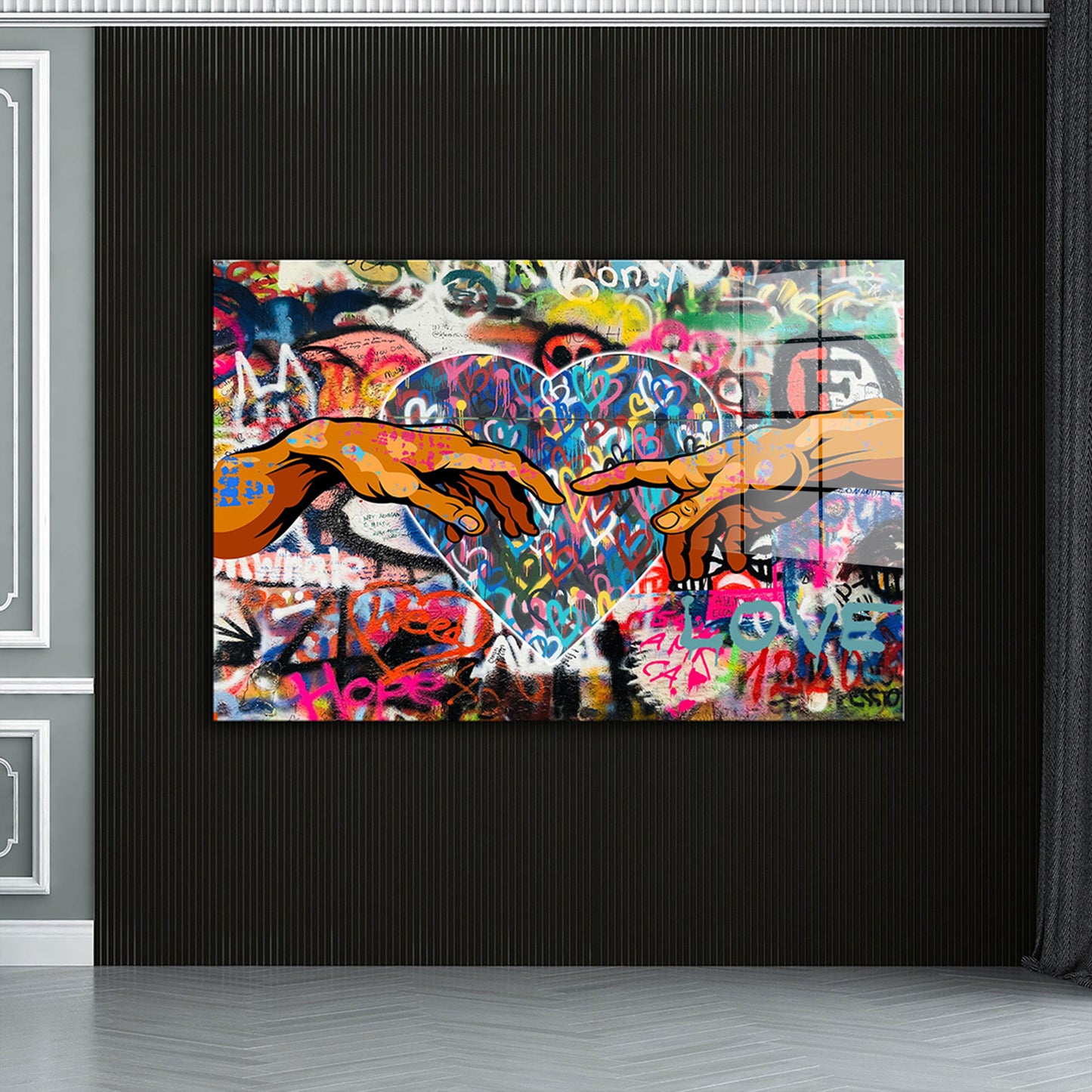 Pop Street Art Touch Acrylglasbild Wandbild Bild Wanddeko Wohnzimmer XL