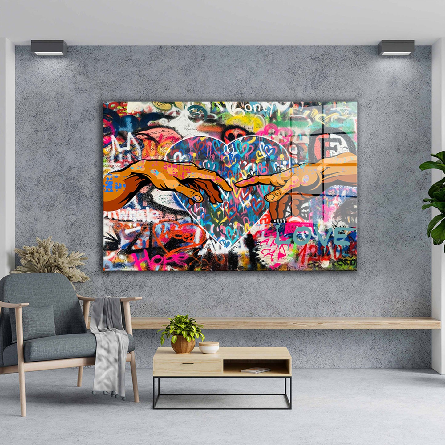 Pop Street Art Touch Acrylglasbild Wandbild Bild Wanddeko Wohnzimmer XL