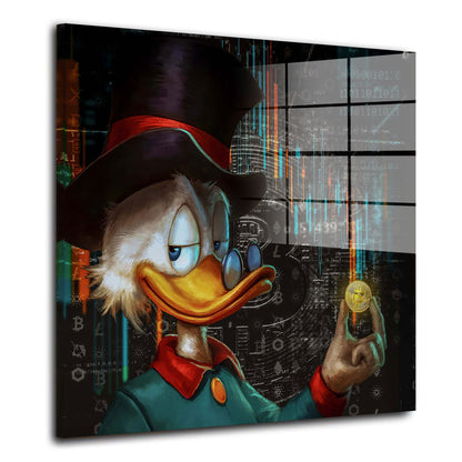 Rich Duck Pop Art Trading Acrylglasbild Wandbild Bild Wanddeko Wohnzimmer XL