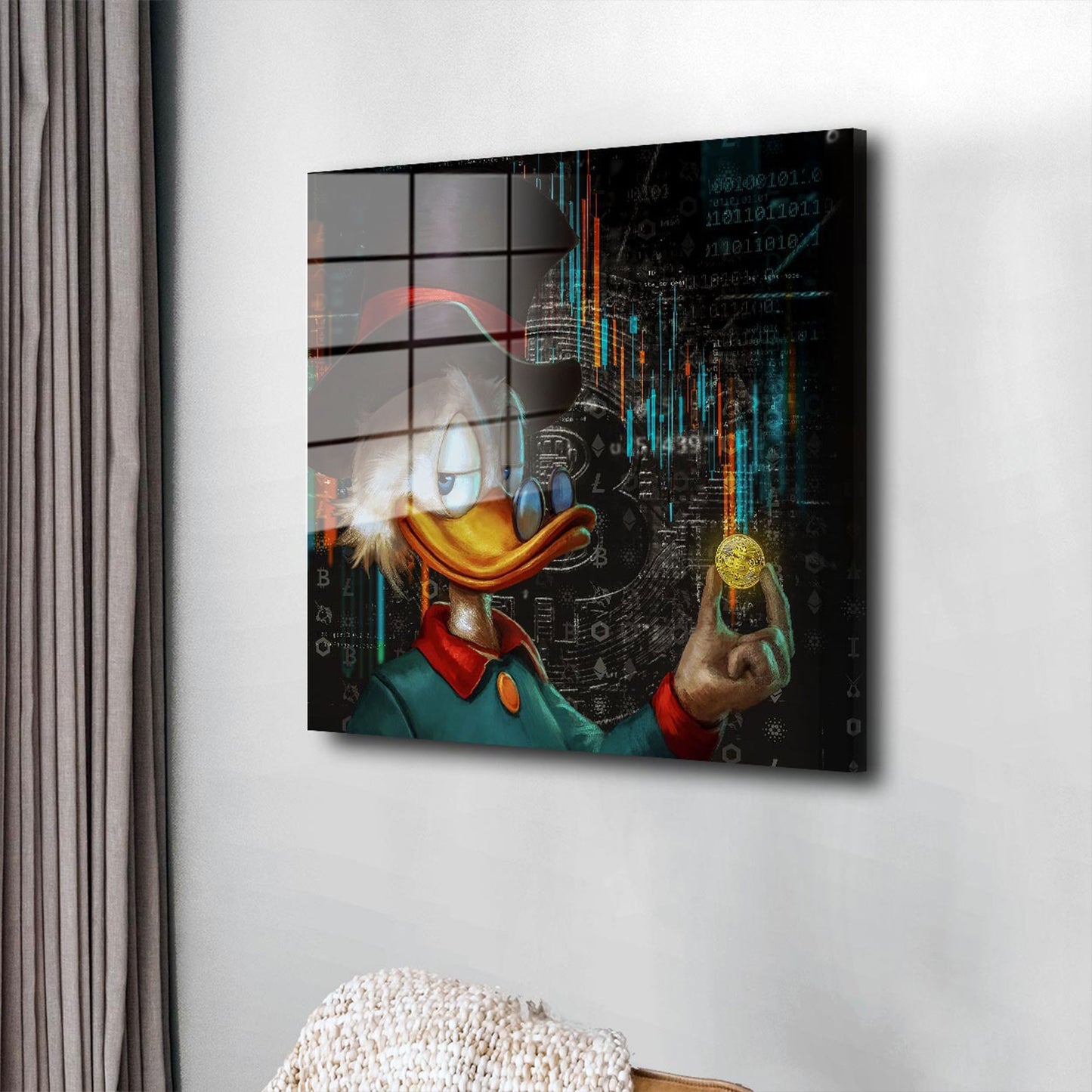 Rich Duck Pop Art Trading Acrylglasbild Wandbild Bild Wanddeko Wohnzimmer XL