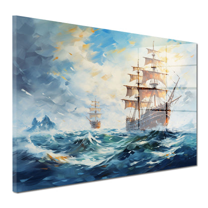 Segelschiffe auf See Acrylglasbild Wandbild Bild Wanddeko Wohnzimmer XL