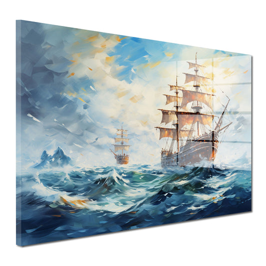Segelschiffe auf See Acrylglasbild Wandbild Bild Wanddeko Wohnzimmer XL