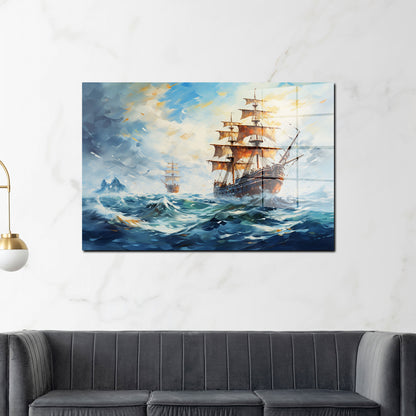 Segelschiffe auf See Acrylglasbild Wandbild Bild Wanddeko Wohnzimmer XL