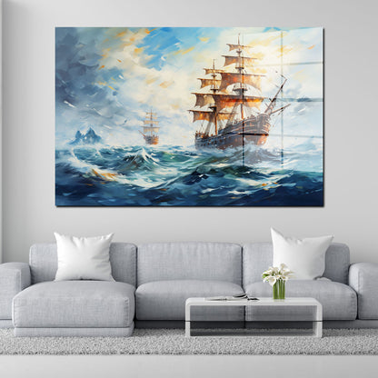Segelschiffe auf See Acrylglasbild Wandbild Bild Wanddeko Wohnzimmer XL