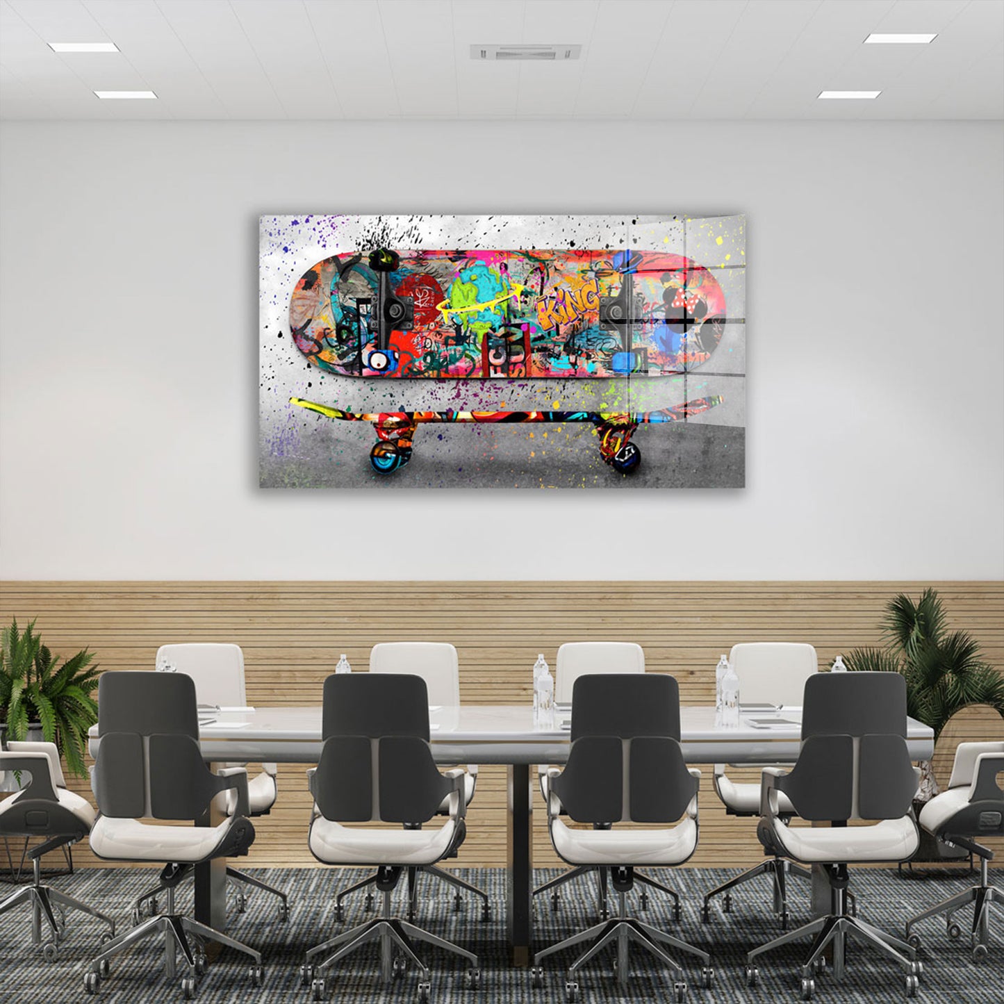 Skateboard Graffiti Acrylglasbild Wandbild Bild Wanddeko Wohnzimmer XL
