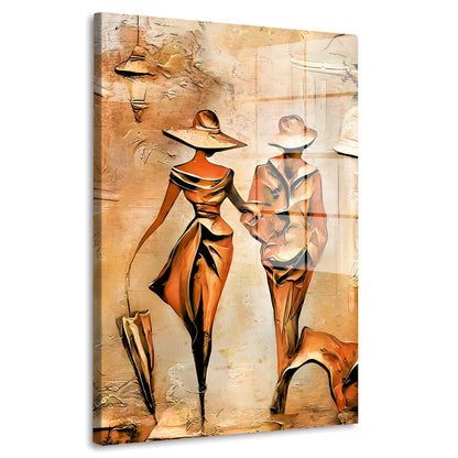 Spaziergang Couple Acrylglasbild Wandbild Bild Wanddeko Wohnzimmer XL