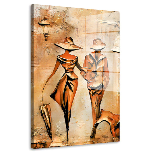 Spaziergang Couple Acrylglasbild Wandbild Bild Wanddeko Wohnzimmer XL