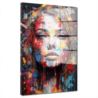 Splash Girl Colour Style Acrylglasbild Wandbild Bild Wanddeko Wohnzimmer XL