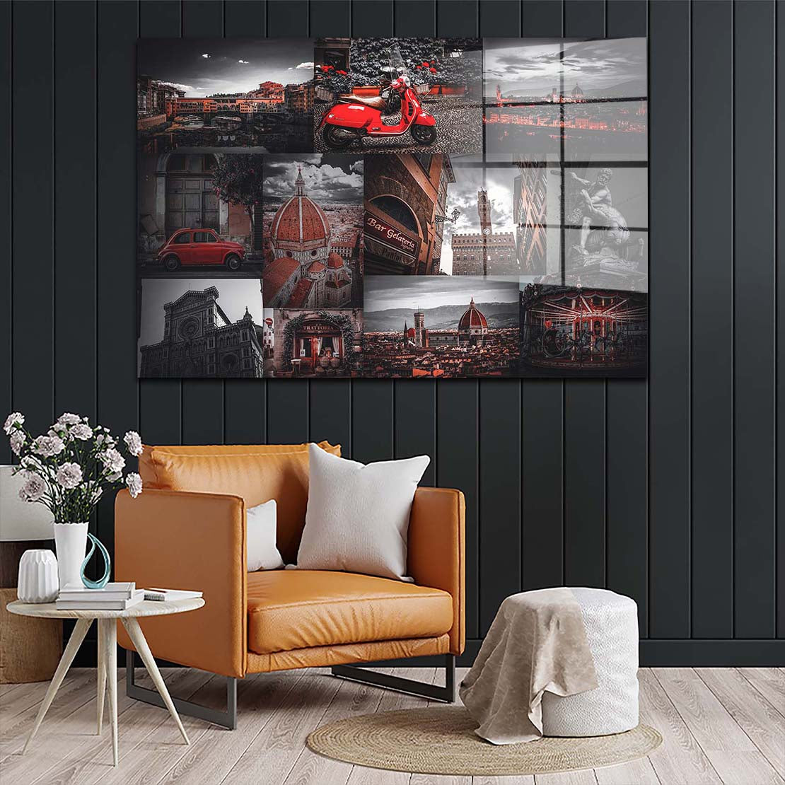 Stadt Florenz, Italien Acrylglasbild Wandbild Bild Wanddeko Wohnzimmer XL