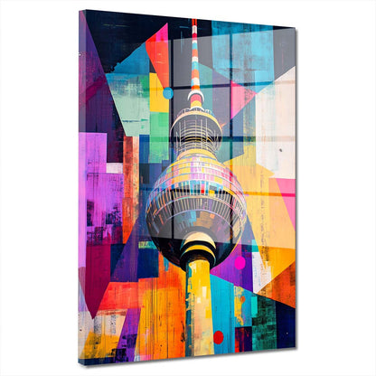 Städte Berlin Fernsehturm Acrylglasbild Wandbild Bild Wanddeko Wohnzimmer XL
