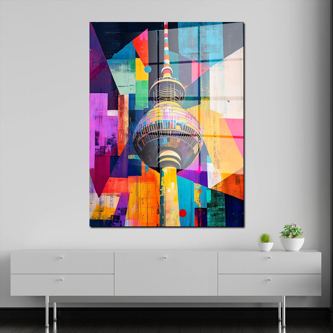 Städte Berlin Fernsehturm Acrylglasbild Wandbild Bild Wanddeko Wohnzimmer XL