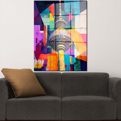 Städte Berlin Fernsehturm Acrylglasbild Wandbild Bild Wanddeko Wohnzimmer XL